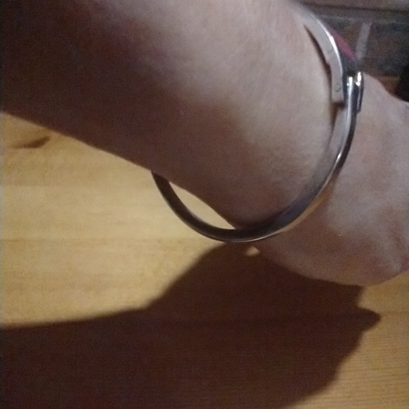 Vintage Alpaca Mexico Bangle Bracelet Flower Pink Enamel Mother Of… - Picture 14 of 16